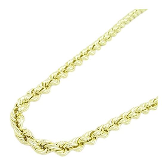 "Mens 10k Yellow Gold rope chain ELNC19 24"" long and 4mm wide 1"