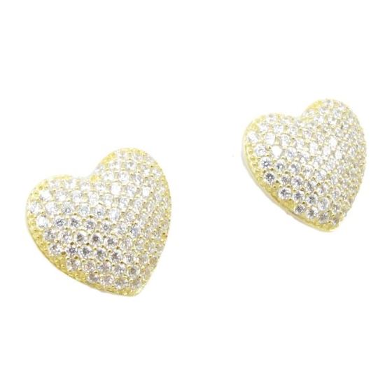 Womens .925 sterling silver Yellow heart earring 5mm thick and 11mm wide 1