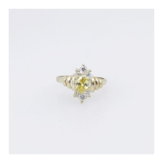 10k Yellow Gold Syntetic yellow gemstone ring ajr34 Size: 8 3