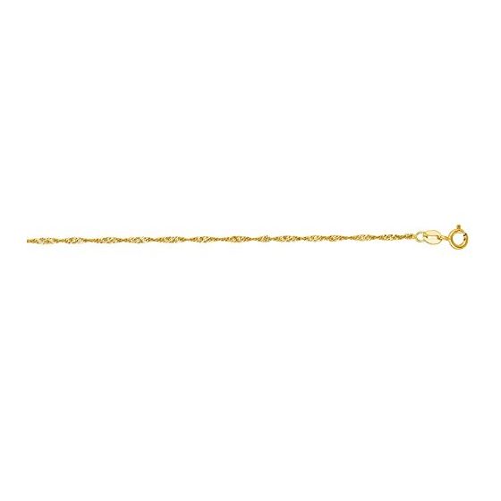 10K 24 inch long Yellow Gold 1.5mm wide Classic Singapore Chain FJ-025LSING-24