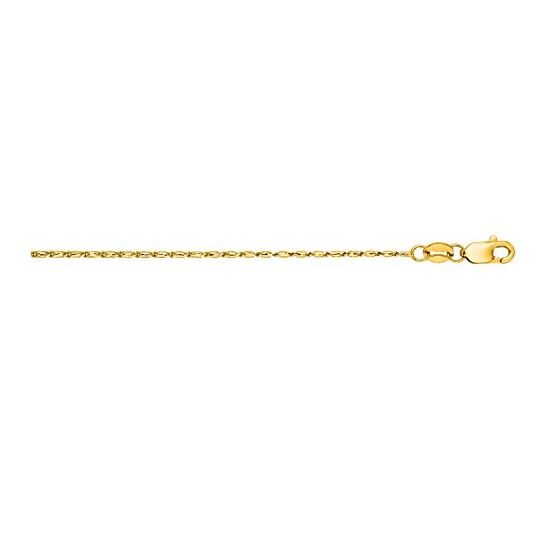 14K Yellow Gold 0.9mm wide Diamond Cut Lumina Pendant Chain with Lobster Clasp 1