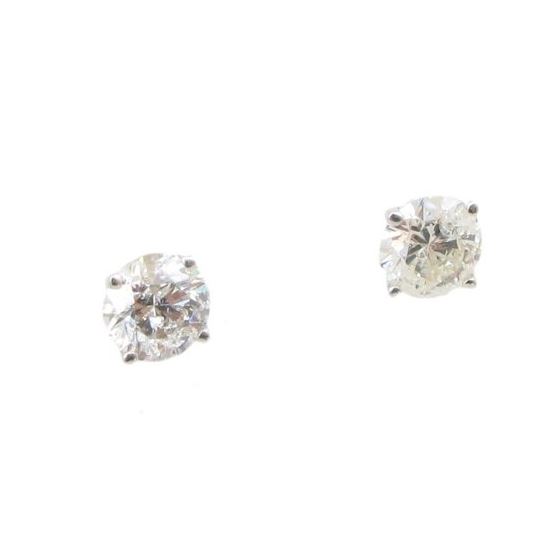 Mens 14k White Gold 1.6ctw diamond Stud earring 17 EM100 Size 1.5 1