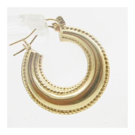 10k Yellow Gold earrings Mini moon hoop 2 AGBE43 3