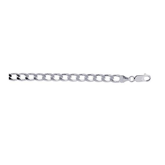 Sterling silver 5.2 mm Wide Polished Diamond Cut Curb Chain 22 Inch Long