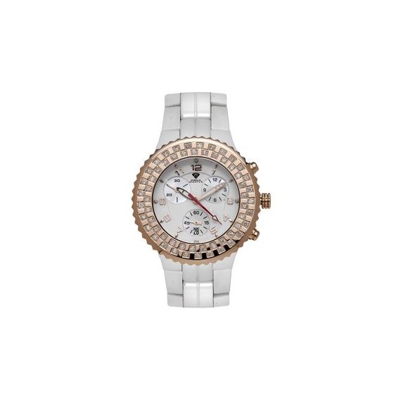 Ladies' Ceramic Diamond Watch, 1.25 Ctw