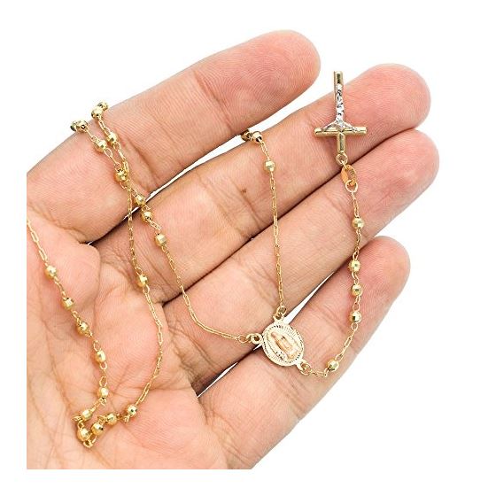 14K YELLOW Gold HOLLOW ROSARY Chain - 28 Inches Long 2.82MM Wide 3