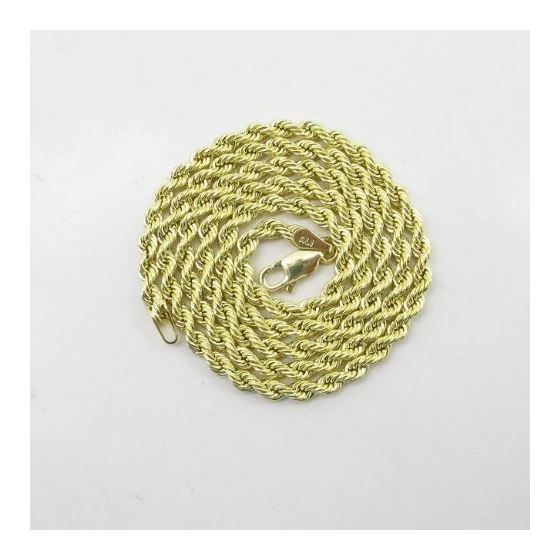 "Mens 10k Yellow Gold skinny rope chain ELNC8 18"" long and 3mm wide 3"