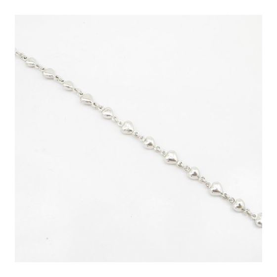 Womens Sterling silver Heart link bracelet 3