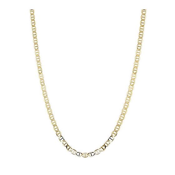 10K 22 inch long Yellow Gold 5.50mm wide Diamond Cut Mariner Link Chain with Lobster Clasp FJ-120M-2