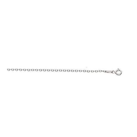 Silver with Rhodium Finish 1.5mm wide Diamond Cut Cable Chain with Lobster Clasp