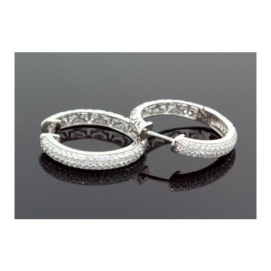 Sterling Silver Unisex Fashion Hoop Hand Set Stud Earrings ME0230b