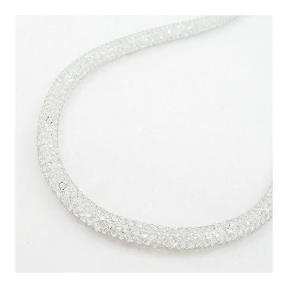 Womens Sterling silver White chain with crystal inside 3