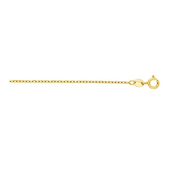 "14K Yellow Gold Faceted Cable Chain 16"" inches long x1.3mm wide"