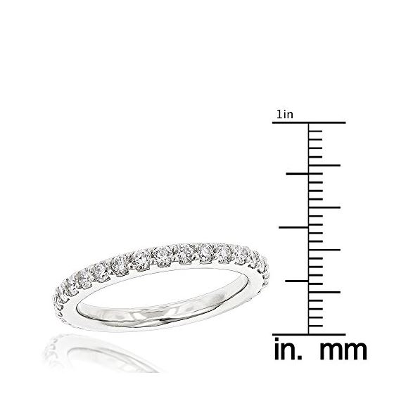 Slim Diamond Platinum Wedding Band Stackable (1-3