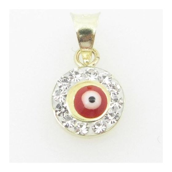 Womens BP113 Kabbalah Evil Eye 14K Solid Yellow Gold Good Luck Charm Pendant 1