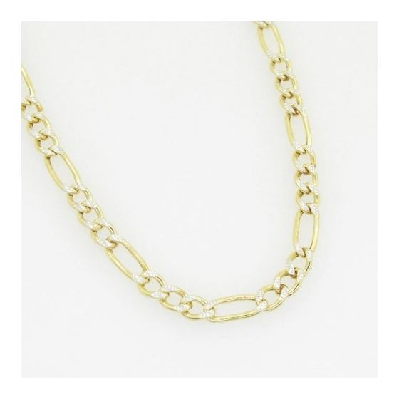 10K Yellow Gold diamond cut figaro chain GC114 3