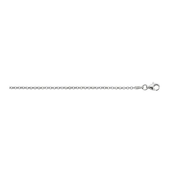 Silver with Non-Rhodium Finish 1.8mm wide Shiny Diamond Cut Rolo Chain with Pear Shape Clasp