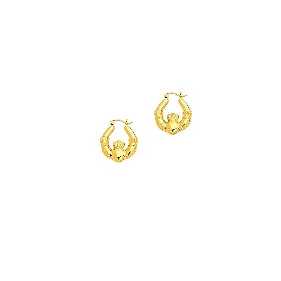 14K Yellow Gold Ladies Hoop Earrings S779