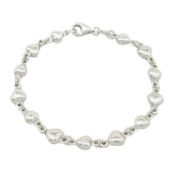 Womens Sterling silver Heart link bracelet 1