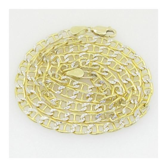 10K Yellow Gold diamond cut mariner chain GC104 1