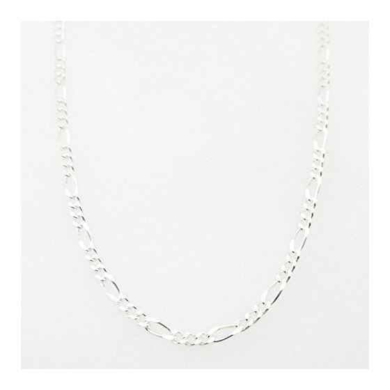 Silver Figaro link chain Necklace BDC74 1