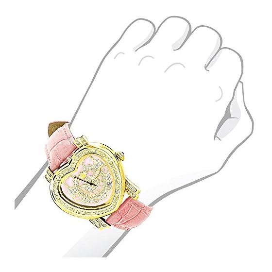 Watches: Pink Ladies Diamond Heart Watch 0.30Ct-3