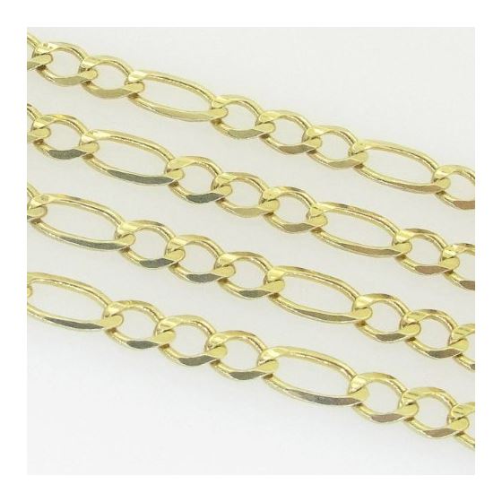 10K Yellow Gold figaro open link chain GC87 3