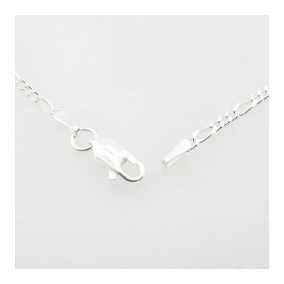 Silver Figaro link chain Necklace BDC74 3