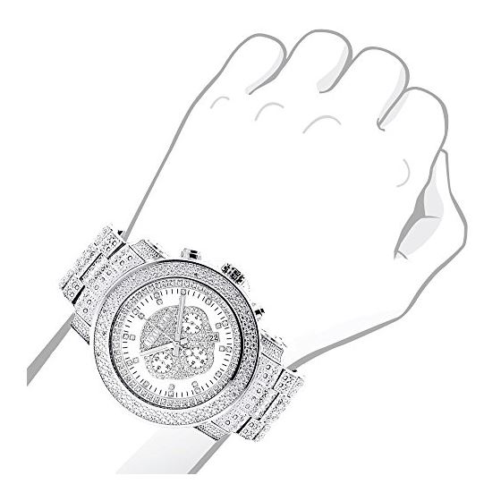 Luxurman Escalade Iced Out Genuine Diamond Watch with Chronograph 2ct 3