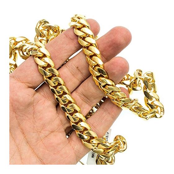 "10K YELLOW Gold MIAMI CUBAN SOLID CHAIN - 30"" Long 10.2X4MM Wide 3"