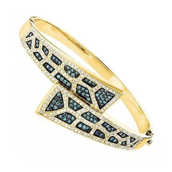 Ladies 14K Natural Blue 2.5 Ctw Diamond Bangle Bra