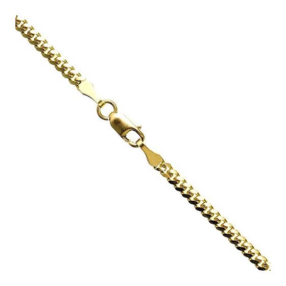 14K YELLOW Gold SOLID ITALY CUBAN Chain - 18 Inches Long 2.6MM Wide 1