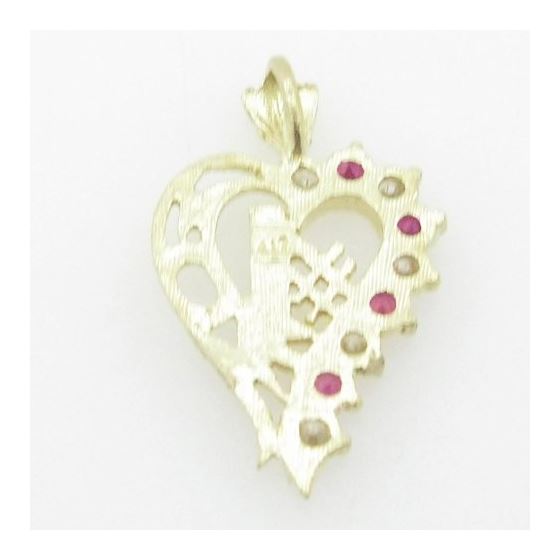 Ladies 10K Solid Yellow Gold #1 mom heart pendant Length - 1.22 inches Width - 18mm 3
