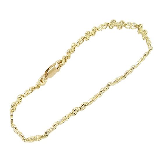 Women 10k Yellow Gold link vintage style bracelet 7.5 inches long and 7mm wide 1