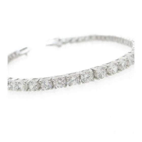 Ladies .925 Italian Sterling Silver round cut cz tennis bracelet Length - 7 inches Width - 3mm 1
