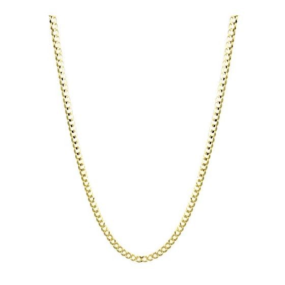 "10K Yellow Gold 5mm wide 22"" long Curb Cuban Italy Chain Necklace with Lobster Clasp GC77 3"