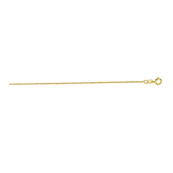 10K Yellow Gold 1.1mm wide Diamond Cut Cable Chain with Lobster Clasp 1