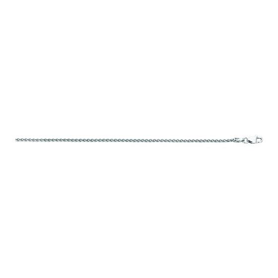 "14K White Gold Round Wheat Chain 16"" inches long x1.5mm wide"