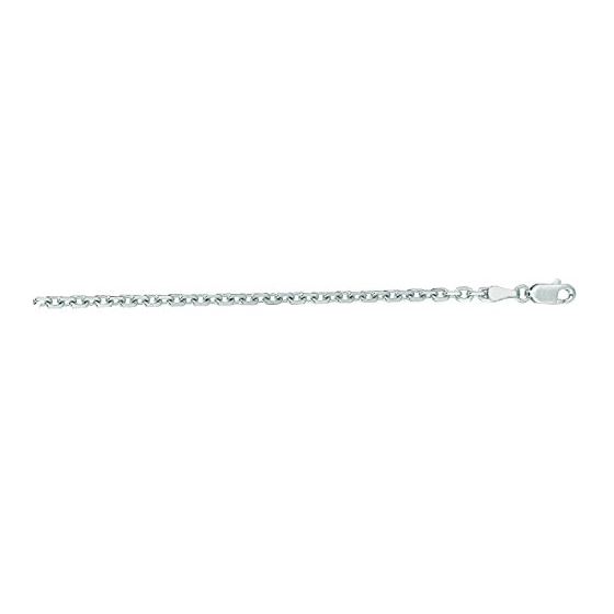 "14K White Gold Cable Chain 18"" inches long x3.1mm wide"