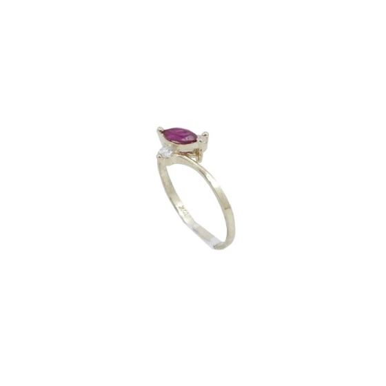 10k Yellow Gold Syntetic red gemstone ring ajr40 Size: 7.5 1