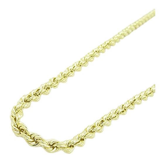 "Mens 10k Yellow Gold skinny rope chain ELNC26 24"" long and 3mm wide 1"