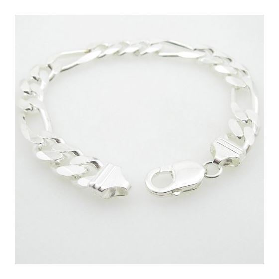 Mens 925 Sterling Silver figaro bracelet franco cuban miami rope charm fancy Figaro link bracelet 3