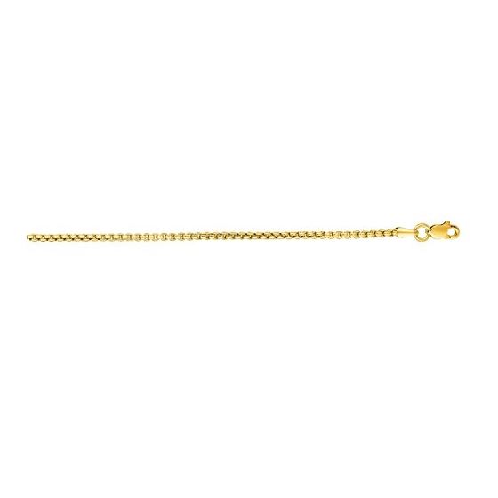 14K Yellow Gold 1.7mm wide Shiny Round Box Chain with Lobster Clasp 1