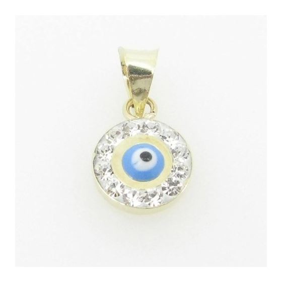 Womens BP117 Kabbalah Evil Eye 14K Solid Yellow Gold Good Luck Charm Pendant 1