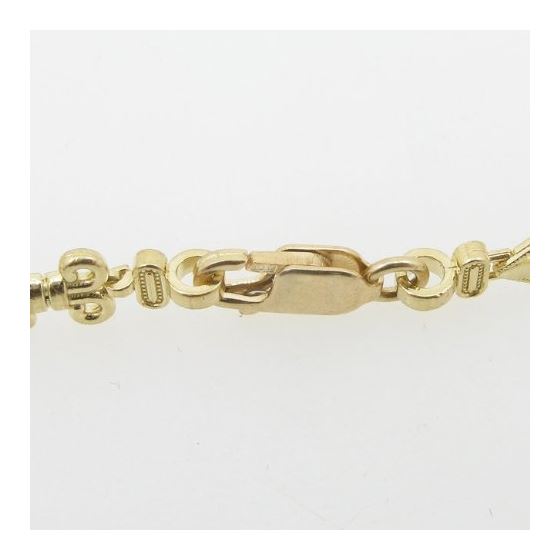 Women 10k Yellow Gold link vintage style bracelet 7.5 inches long and 7mm wide 3
