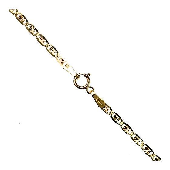 10K 3 TONE Gold VALENTINE Chain - 20 Inches Long 3MM Wide 1