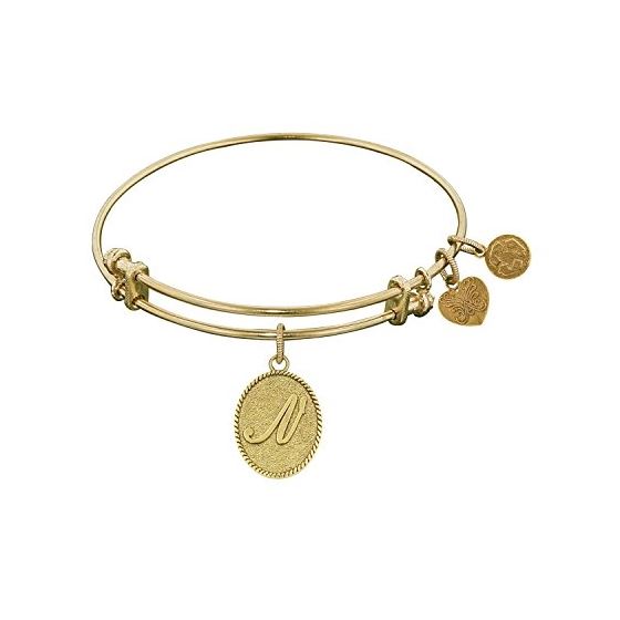 Angelica Ladies Initials Collection Bangle Charm 7.25 Inches (Adjustable) GEL1168