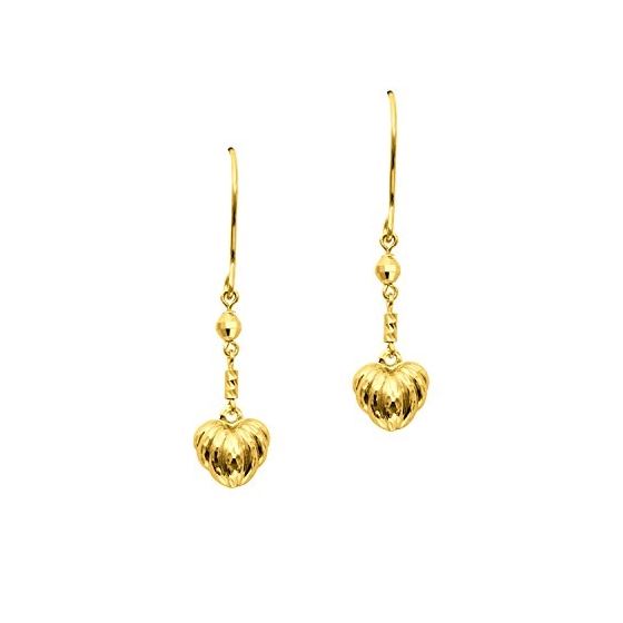 14K Yellow Gold Ladies Drop Earrings ER978