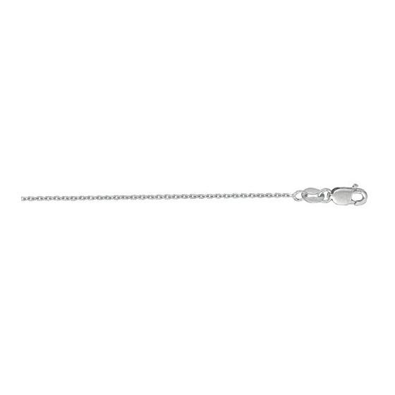 14K White Gold 1.1mm wide Diamond Cut Cable Link Chain with Lobster Clasp 1