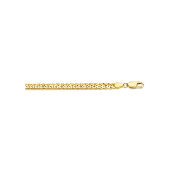 14K Yellow Gold 4.4mm wide Diamond Cut Miami Cuban Link Chain with Lobster Clasp